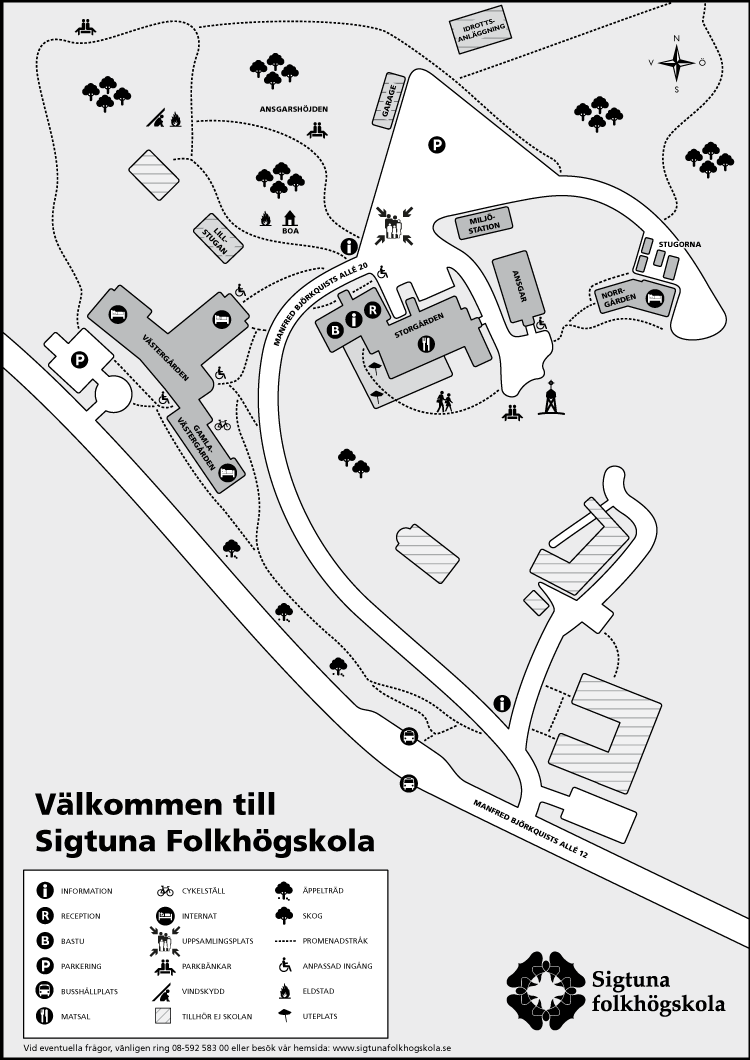 Områdeskarta Sigtuna folkhögskola