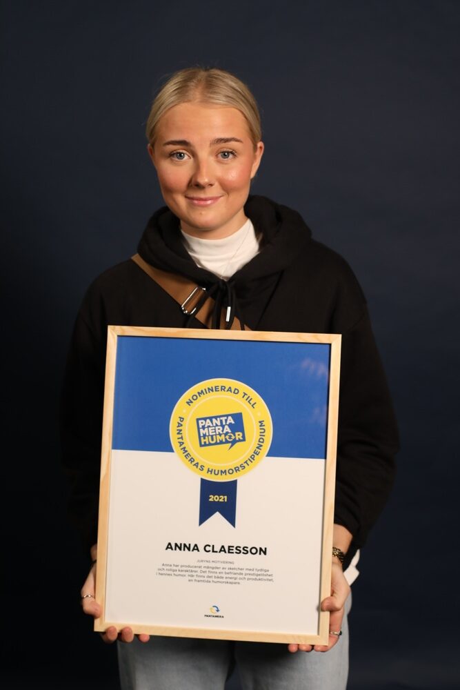 Anna Claesson, vinnare av Pantameras Humorstipendium 2021